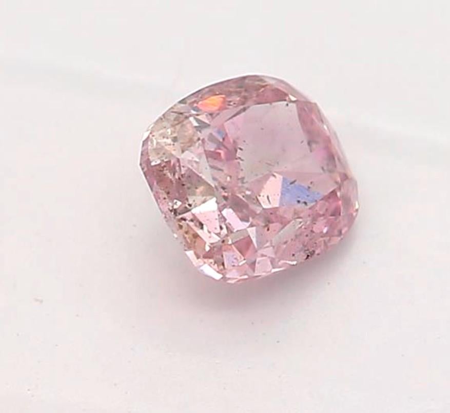 Women's or Men's GIA Certified 0.27 Carat Fancy Purple Pink I1 Clarity Diamond For Sale