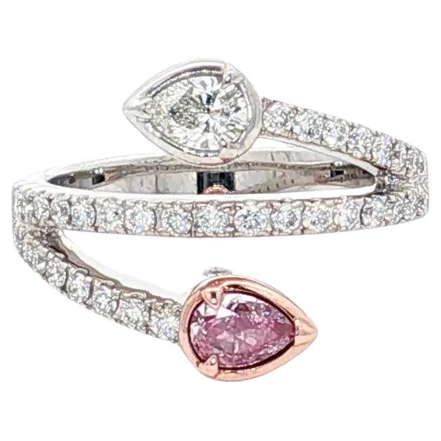 Anello con diamante SI1 rosa tenue certificato GIA da 0,28 carati