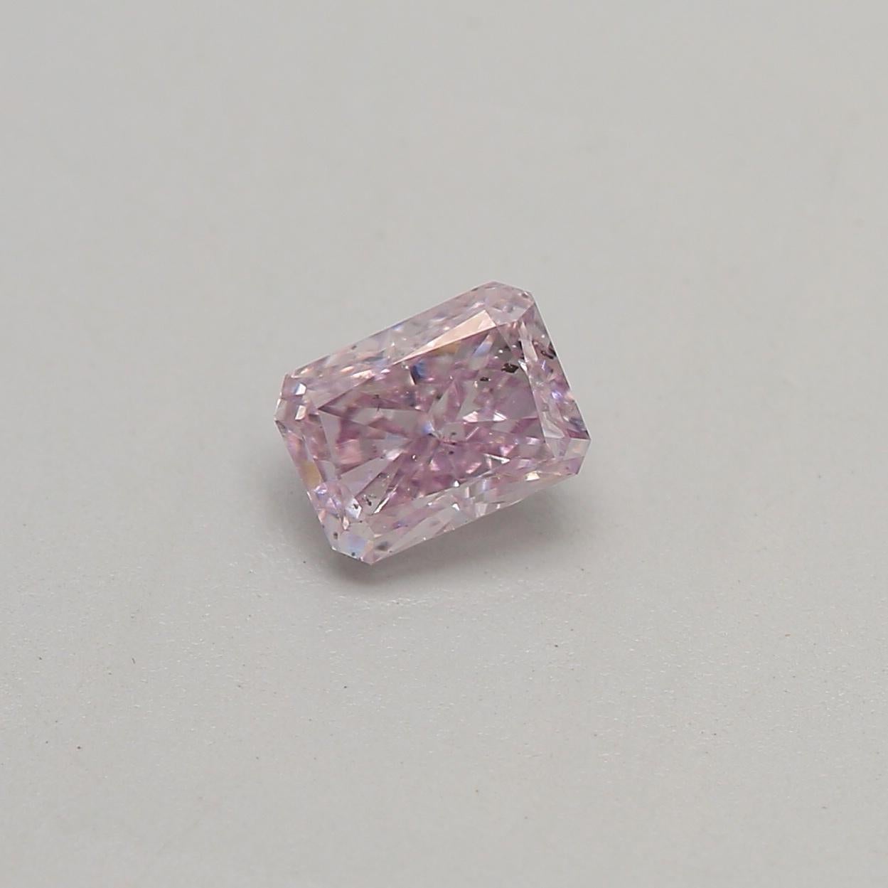 Certificate: GIA 
Report Number: 7426185207
Shape And Cut: Radiant
Carat Weight: 0.28 carat
Measurements: 4.08 x 3.03 x 2.30 mm
Color Grade: Fancy Pink Purple

FEATURES OF THE DIAMOND:

This fancy pink purple diamond is a rare and captivating