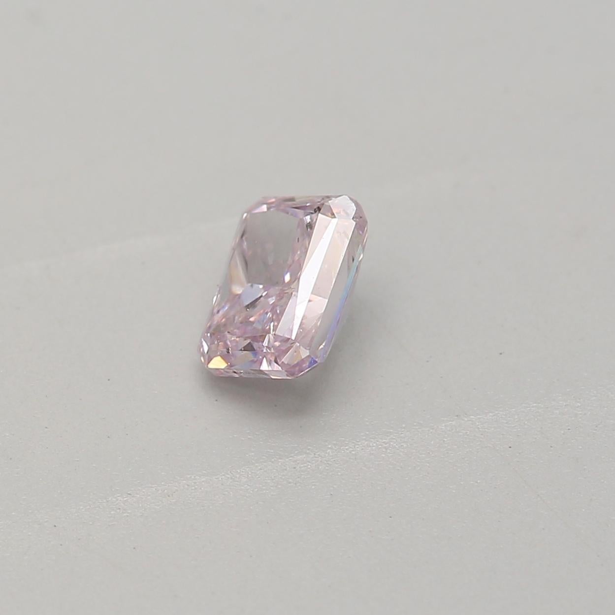 Radiant Cut GIA Certified 0.28 carat Fancy Pink Purple SI2 Clarity Diamond For Sale
