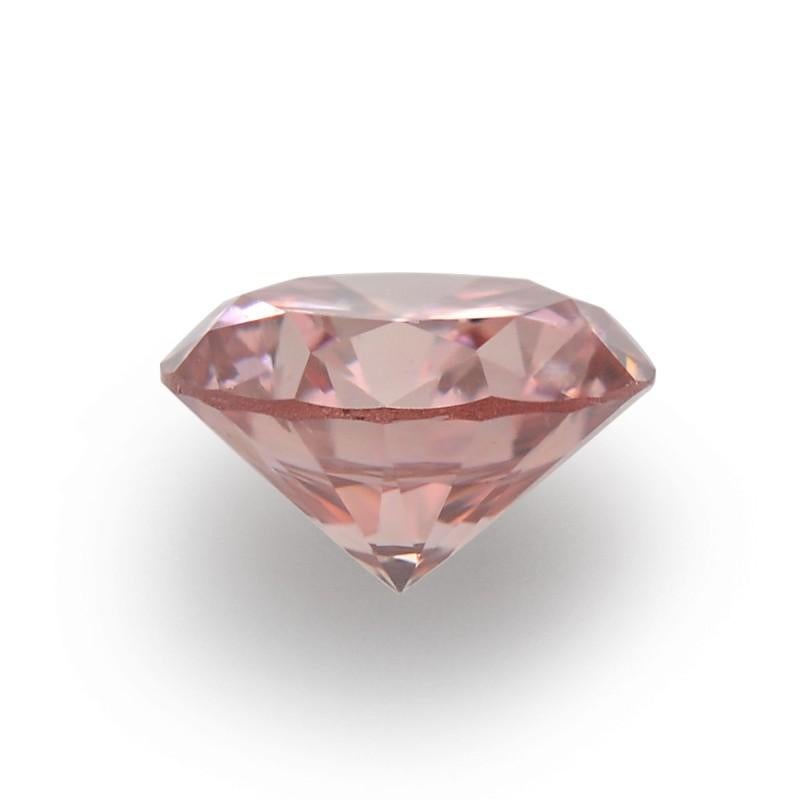 Moderne Diamant naturel rond de couleur rose brunâtre fantaisie certifié GIA 0,28 TCW en vente