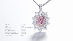 GIA Certified 0.28ct Fancy Light Pinkish Purple Natural Diamond Ring and Pendant