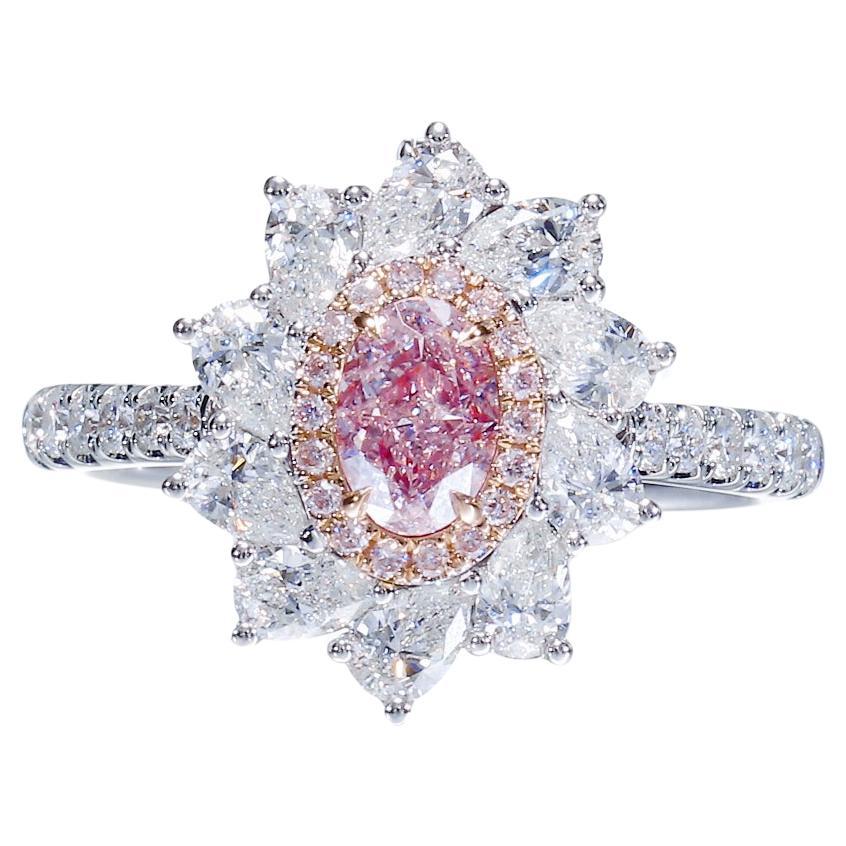 GIA-zertifizierter 0,28 Karat Fancy Hellrosa lila natürlicher Diamantring und Anhänger