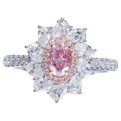 GIA-zertifizierter 0,28 Karat Fancy Hellrosa lila natürlicher Diamantring und Anhänger