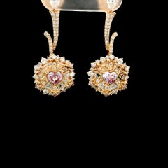 GIA Certified 0.29 Carat Faint Pink SI2 Clarity Diamond Earrings