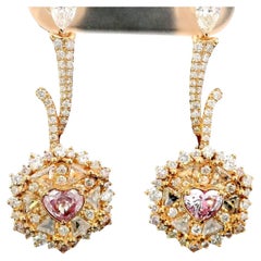 GIA Certified 0.29 Carat Faint Pink SI2 Clarity Diamond Earrings