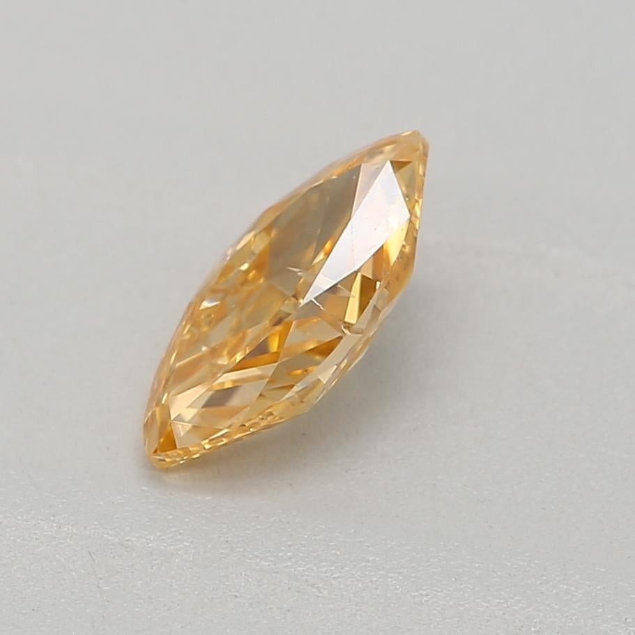 Marquise Cut GIA Certified 0.29 Carat Fancy Intense Yellow Orange I1 Clarity Diamond For Sale