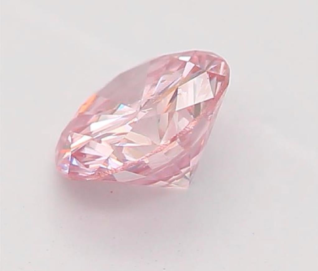 Round Cut GIA Certified 0.29 Carat Fancy Pink SI2 Clarity Diamond For Sale