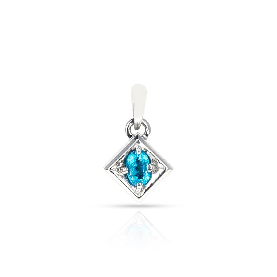 Oval Cut GIA Certified 0.29 ct. Brazilian Paraiba Tourmaline Pendant Necklace For Sale