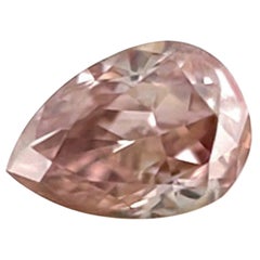 GIA Certified 0.29ct Untreated Fancy Pink Brown Diamond Pear Cut SI2 Rare Gem