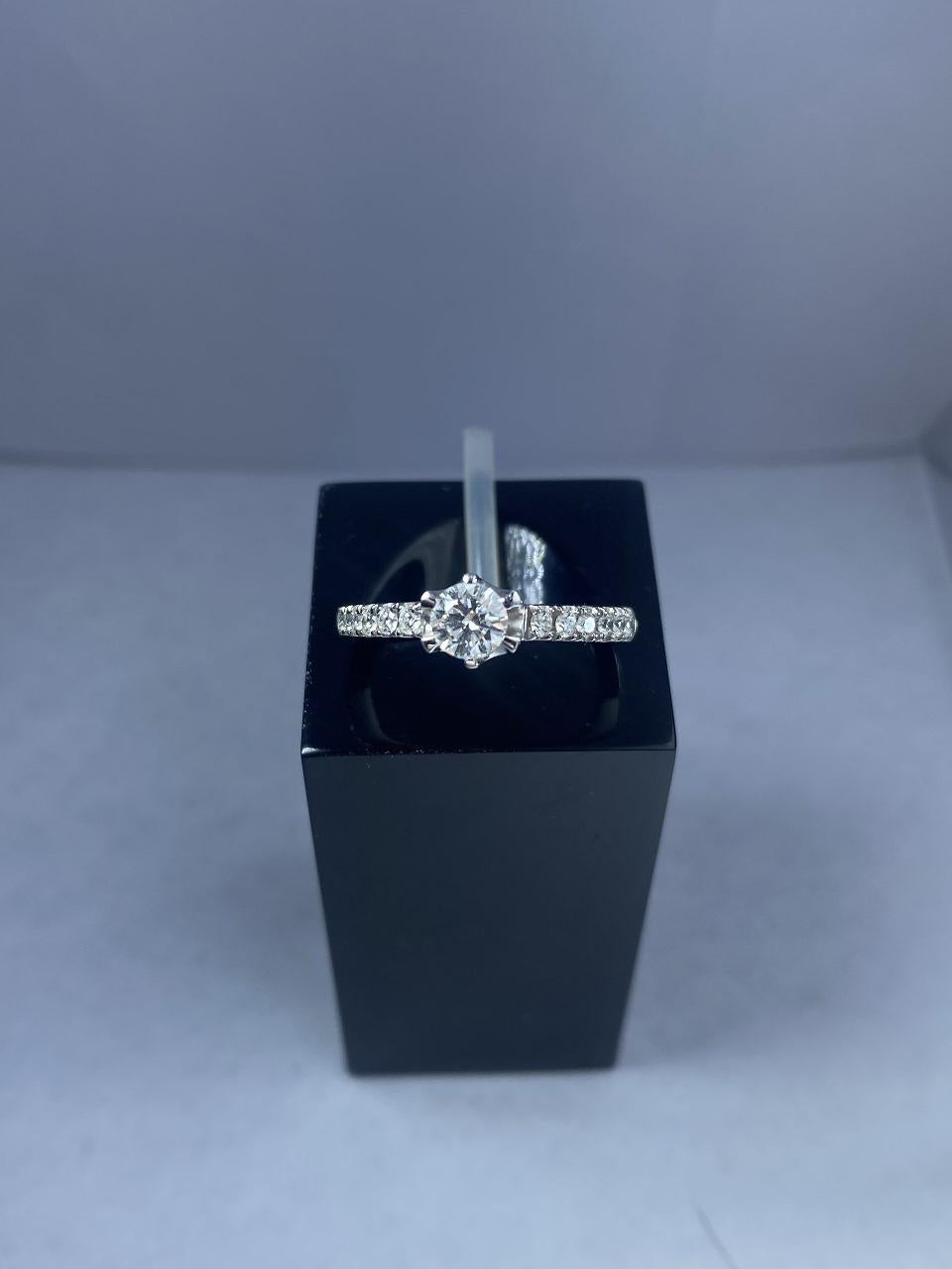 GIA Certified 0.30 Carat D Colour if Clarity Diamond Ring In New Condition For Sale In บางรัก, TH