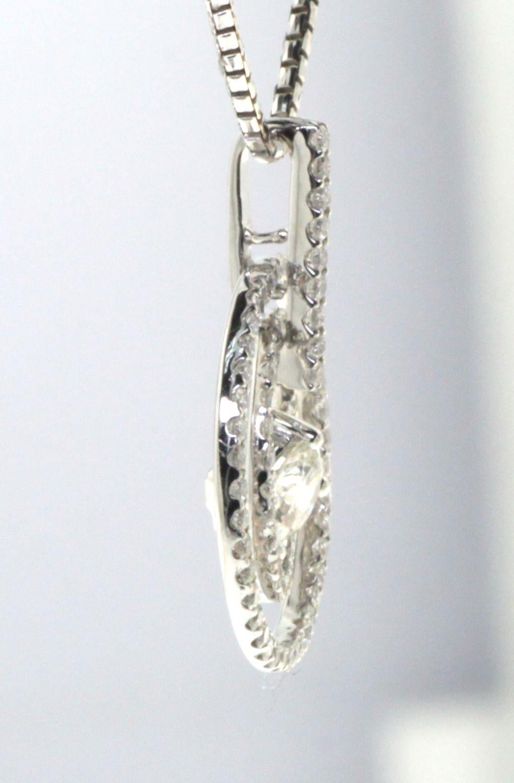 Brilliant Cut GIA Certified 0.30 Carat Diamond Pendant in 18 Karat White Gold For Sale