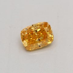 GIA Certified 0.30 Carat Fancy Vivid Orange Yellow SI2 Clarity Diamond