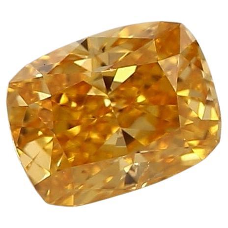 GIA Certified 0.30 Carat Fancy Vivid Orange Yellow SI2 Clarity Diamond