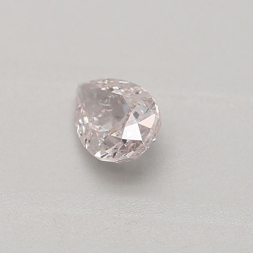 Pear Cut GIA Certified 0.30 Carat Light Pink I1 Clarity Diamond For Sale