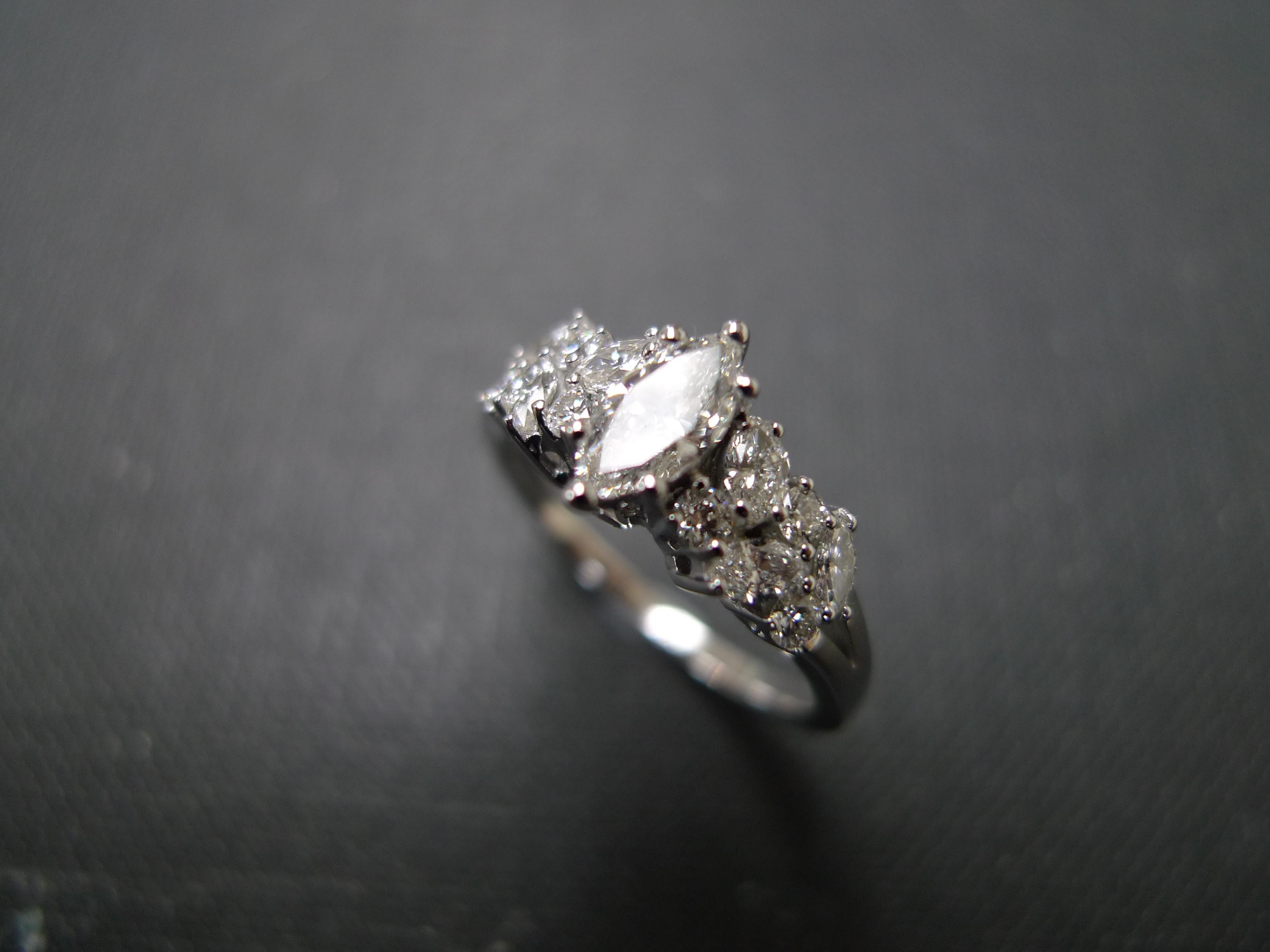 For Sale:  GIA Certified 0.30ct Marquise Diamond Unique Engagement Ring Handmade Modern  11