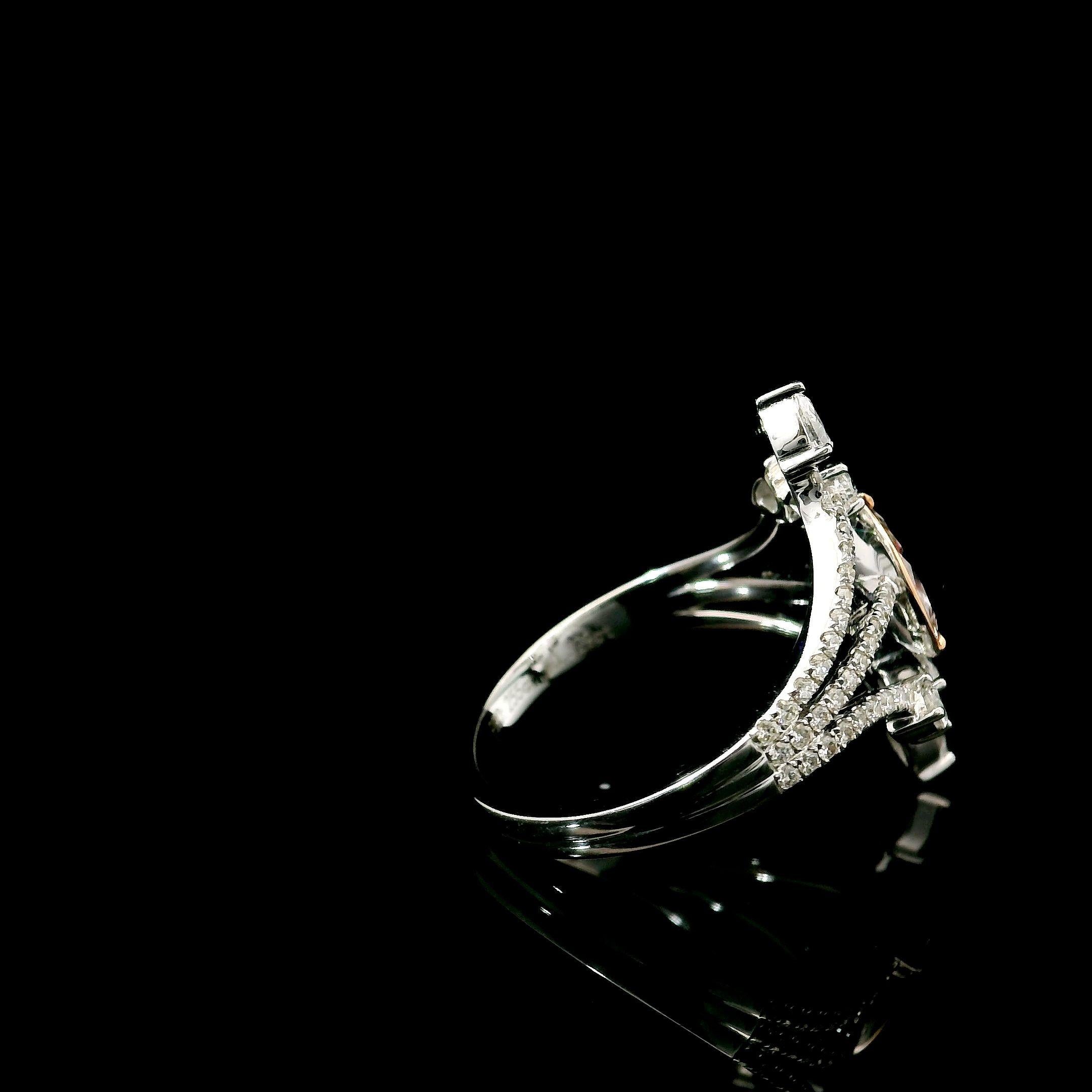 GIA Certified 0.31 Carat Faint pink VS2 Clarity Diamond Ring For Sale 1