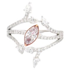 GIA Certified 0.31 Carat Faint pink VS2 Clarity Diamond Ring