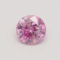 GIA Certified 0.31 Carat Fancy Intense Purplish Pink I1 Clarity Diamond