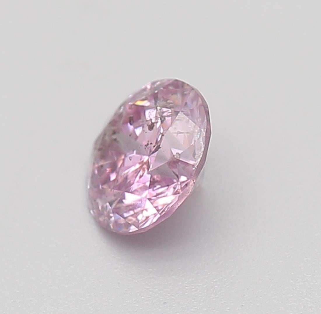 GIA-zertifiziert 0,31 Karat Fancy Intense Lila Rosa I1 Reinheit Diamant (Rundschliff) im Angebot