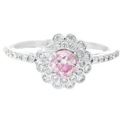 GIA Certified 0.31 Carat Light Pink I3 Clarity Diamond Ring