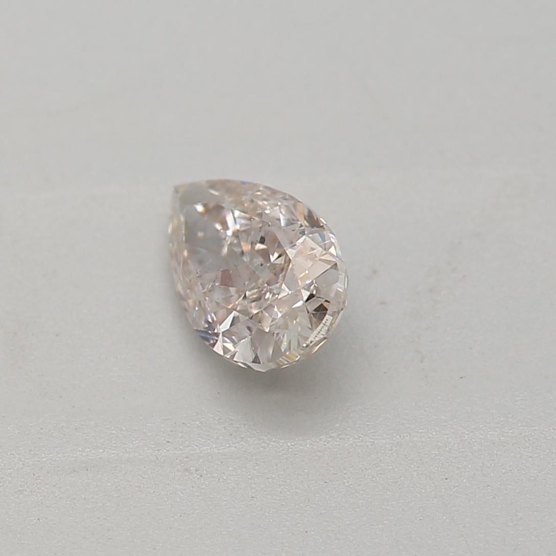 Pear Cut GIA Certified 0.31 Carat Light Pinkish Brown SI2 Clarity Diamond For Sale