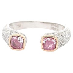 Anello con diamante certificato GIA 0.31 CT Faint Pink VS2/0.31 CT Faint Pink SI1 Clarity