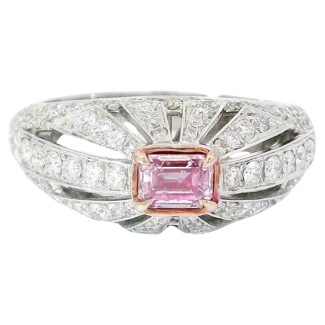 GIA Certified 0.32 Carat Faint Pink VVS2 Clarity Diamond Ring