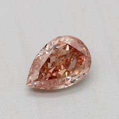 GIA Certified 0.33 Carat Faint Brownish Orangy Pink Diamond
