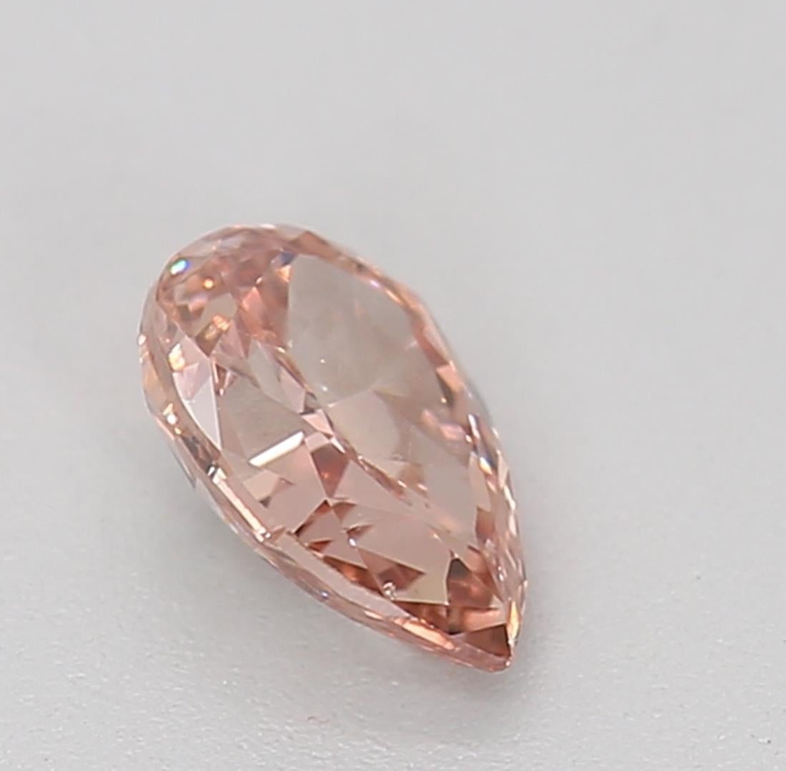 Women's or Men's GIA Certified 0.33 Carat Faint Brownish Orangy Pink Diamond For Sale
