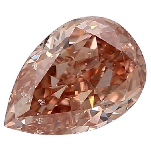 GIA Certified 0.33 Carat Faint Brownish Orangy Pink Diamond For Sale