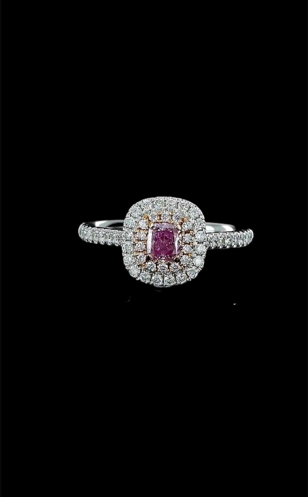 **100% NATURAL FANCY COLOUR DIAMOND JEWELRY**

✪ Jewelry Details ✪

♦ MAIN STONE DETAILS

➛ Stone Shape: Cushion
➛ Stone Color: Faint pink
➛ Stone Clarity: SI2
➛ Stone Weight: 0.33 carats
➛ GIA certified

♦ SIDE STONE DETAILS

➛ Side white diamonds