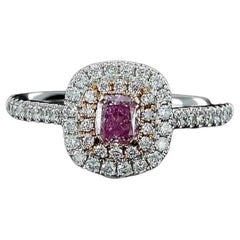 GIA zertifiziert 0,33 Karat Faint Pink Diamond Ring SI2 Klarheit