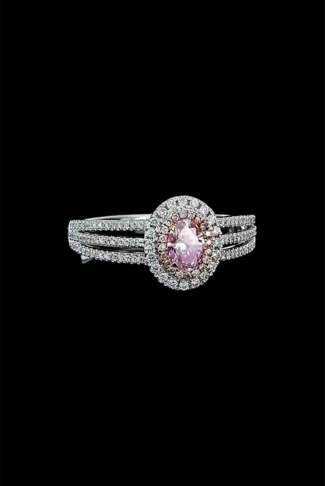 **100% NATURAL FANCY COLOUR DIAMOND JEWELRY**

✪ Jewelry Details ✪

♦ MAIN STONE DETAILS

➛ Stone Shape: Oval
➛ Stone Color: Faint pink
➛ Stone Clarity: VS2
➛ Stone Weight: 0.33 carats
➛ GIA certified

♦ SIDE STONE DETAILS

➛ Side white diamonds -