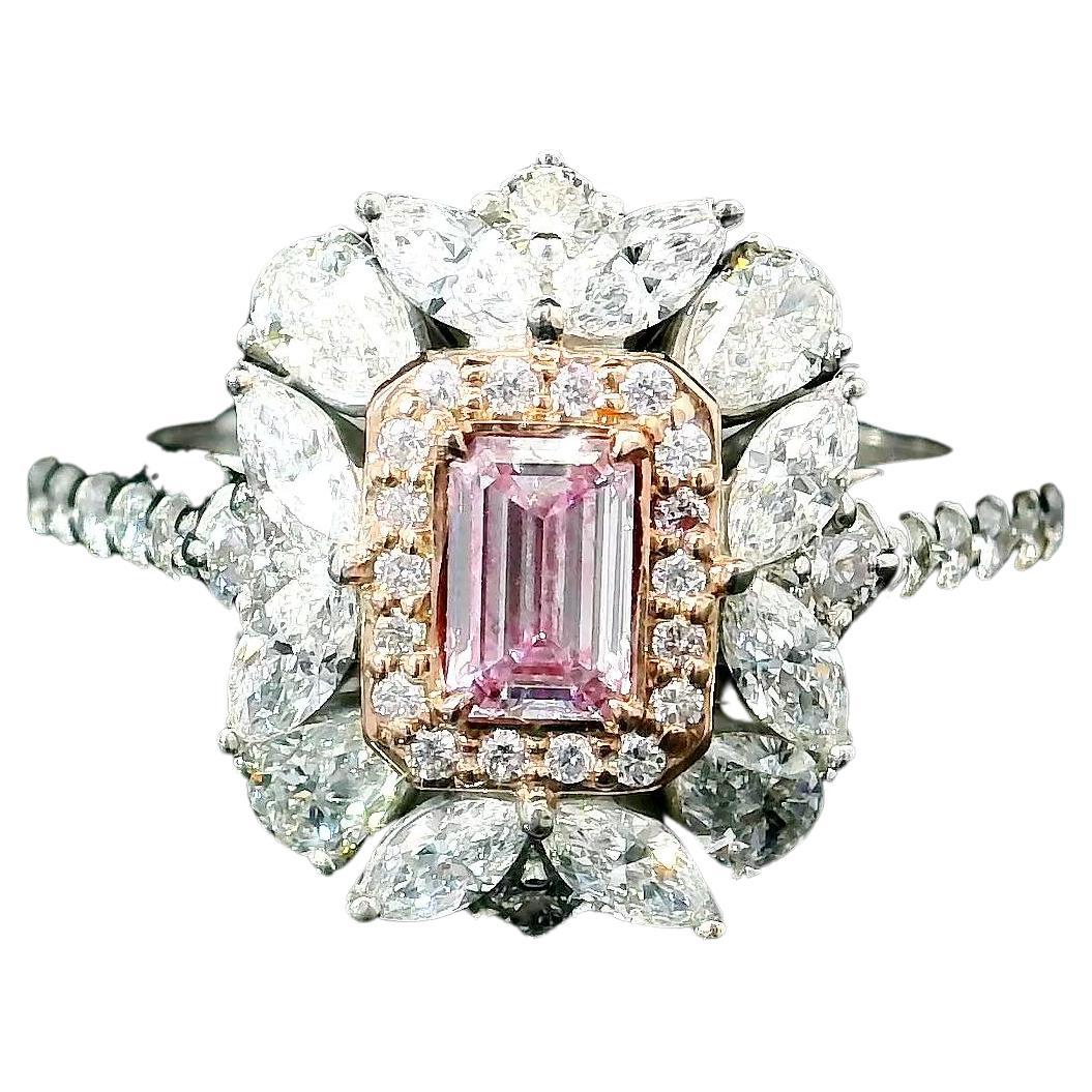 GIA Certified 0.33 Carat Faint Pink I1 Clarity Diamond Ring