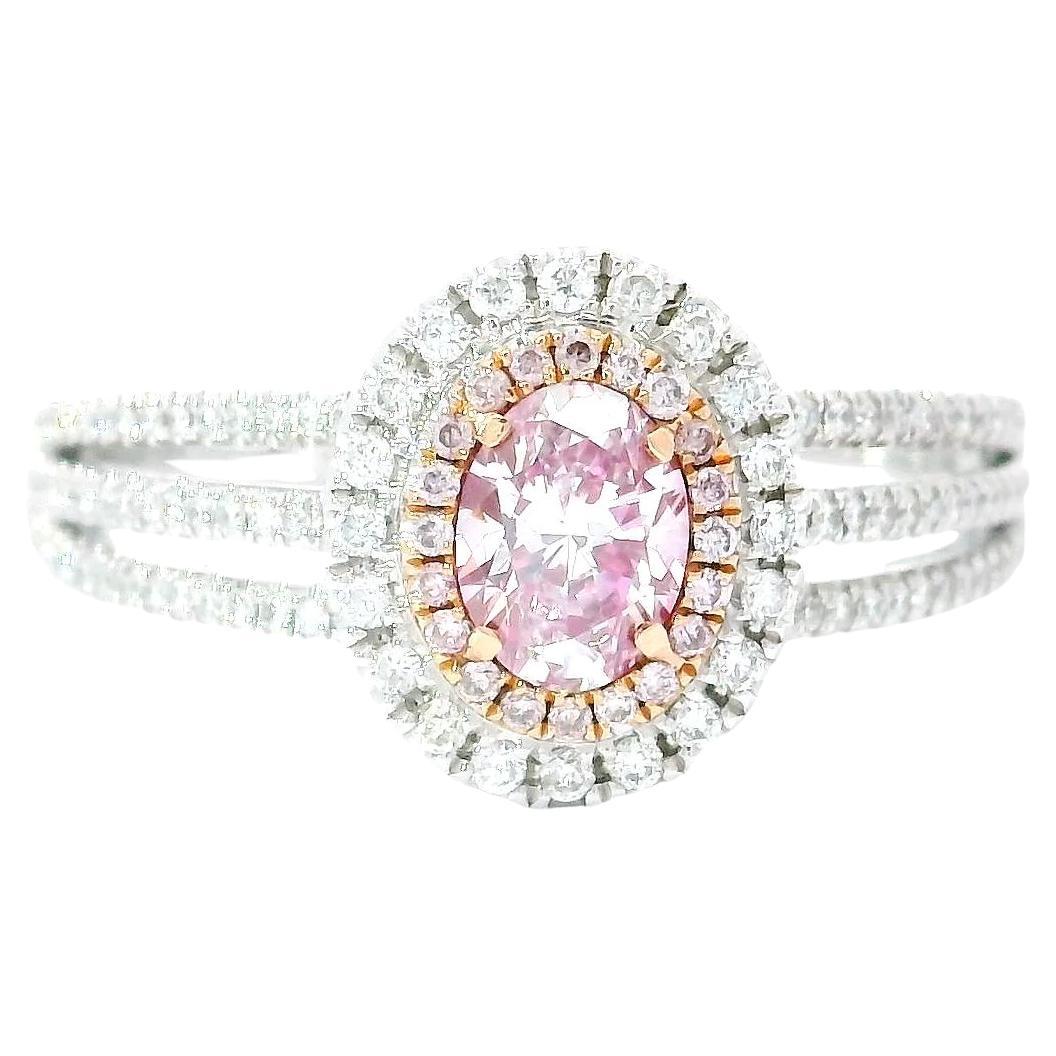 GIA Certified 0.33 Carat Faint Pink VS2 Clarity Diamond Ring