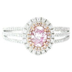 GIA Certified 0.33 Carat Faint Pink VS2 Clarity Diamond Ring