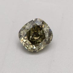 GIA Certified 0.33 Carat Fancy Dark Gray Yellowish Green SI2 Clarity Diamond