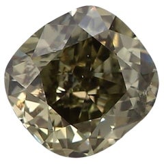 GIA Certified 0.33 Carat Fancy Dark Gray Yellowish Green SI2 Clarity Diamond