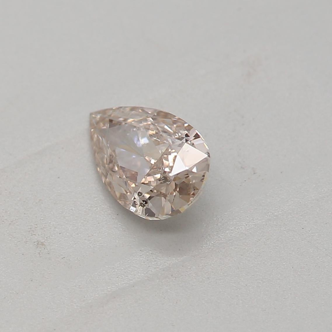 Pear Cut GIA Certified 0.34 Carat Fancy Light Pinkish Brown SI2 Clarity Diamond For Sale