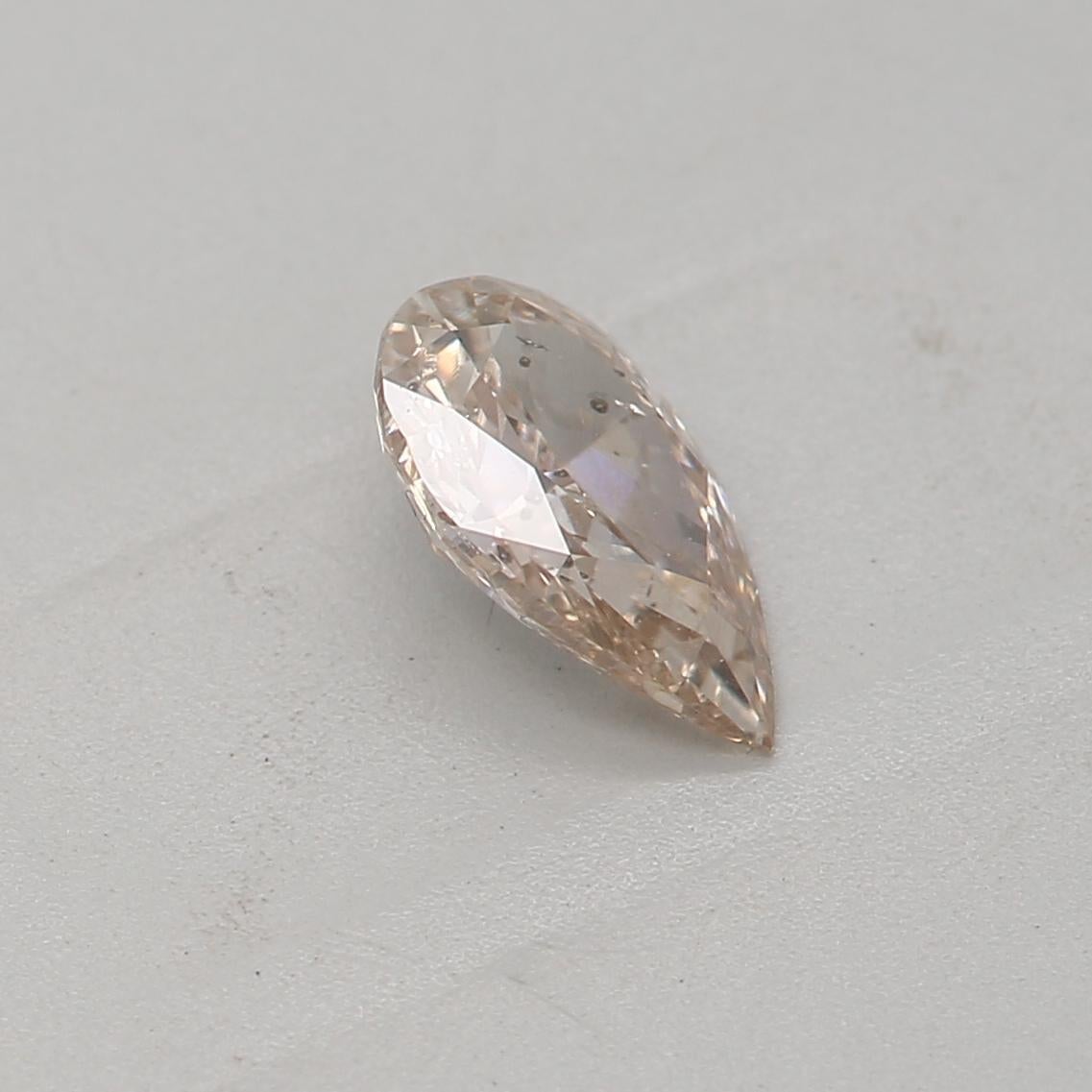 Women's or Men's GIA Certified 0.34 Carat Fancy Light Pinkish Brown SI2 Clarity Diamond For Sale