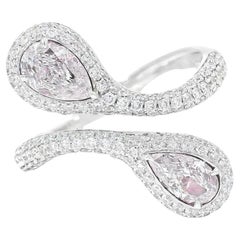 GIA Certified 0.34 CT Faint Pink VS2 / 0.42 CT Faint Pink SI2 Clarity Ring