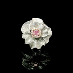 GIA Certified 0.35 Carat Faint Pink VS1 Clarity Diamond Ring