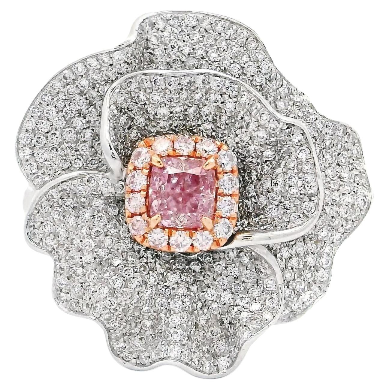 GIA Certified 0.35 Carat Faint Pink VS1 Clarity Diamond Ring