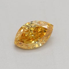GIA Certified 0.36 Carat Fancy Intense Orangy Yellow VS2 Clarity Diamond
