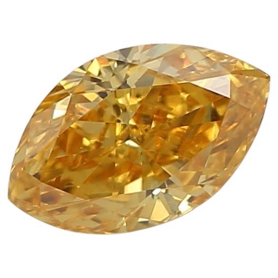 GIA Certified 0.36 Carat Fancy Intense Orangy Yellow VS2 Clarity Diamond