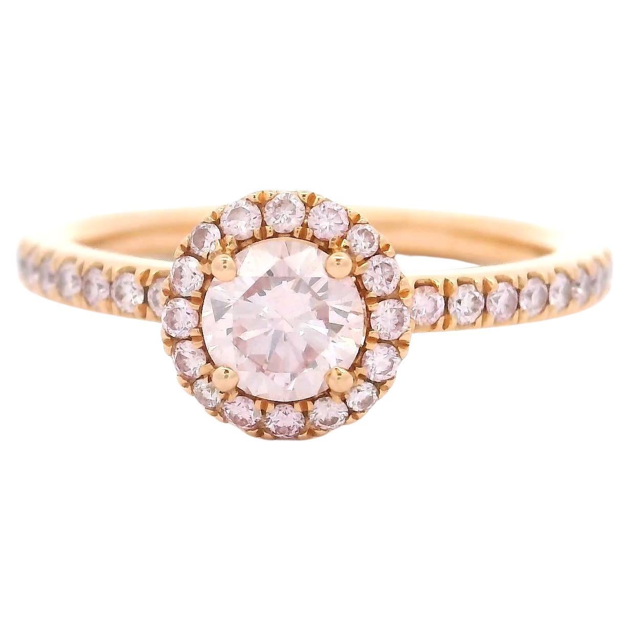 GIA Certified 0.36 Carat Fancy Light Pink VS1 Clarity Diamond Ring