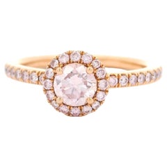 Bague rose clair fantaisie de 0,36 carat de pureté VS1 certifiée par le GIA