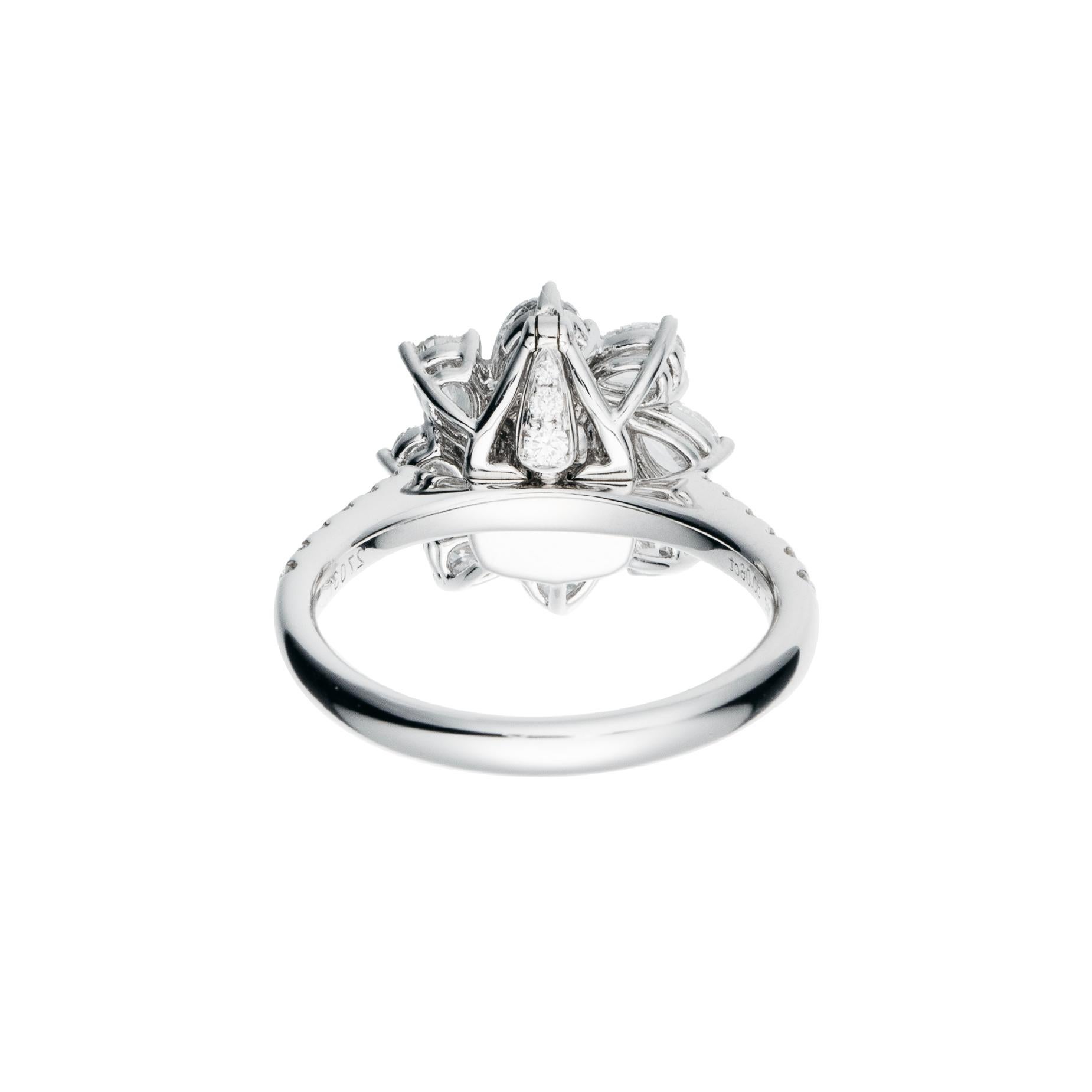 Contemporary GIA Certified, 0.36ct Fancy Light Purplish Pink Cushion Shape Diamond Ring For Sale