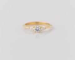 GIA Certified 0.55 Ctw 3-Stone Diamond Engagement Ring in 14k Yellow Gold